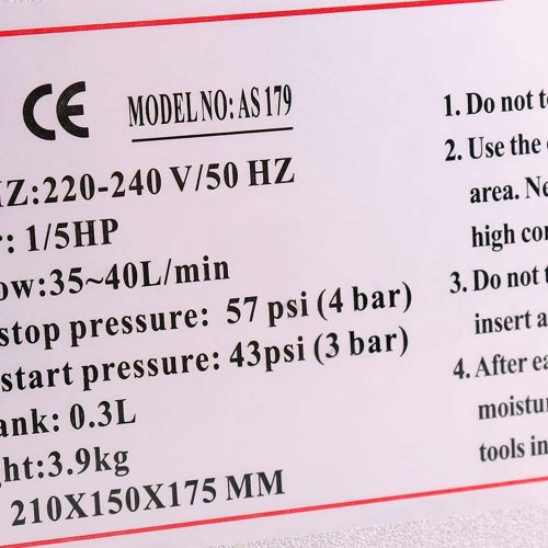 AS179K Precíziós Airbrush Kompresszor Szett 0,3 mm-es Pisztollyal
