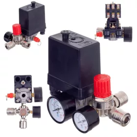   Technic PL400-2 Kompresszor Nyomáskapcsoló, 400V, Nyomásszabályzóval és 2 Mérőórával