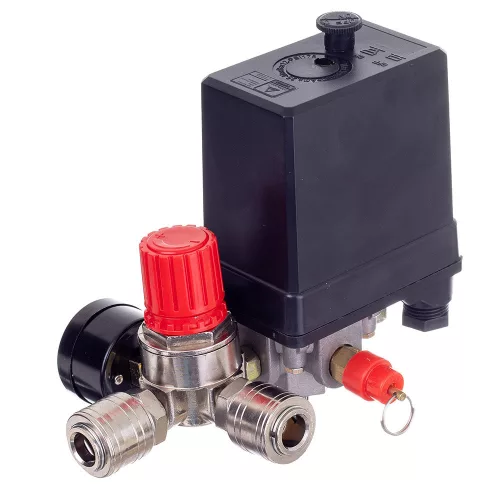 Technic PL400-2 Kompresszor Nyomáskapcsoló, 400V, Nyomásszabályzóval és 2 Mérőórával