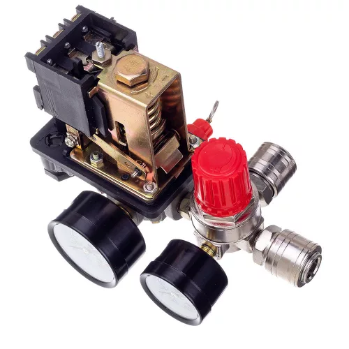 Technic PL400-2 Kompresszor Nyomáskapcsoló, 400V, Nyomásszabályzóval és 2 Mérőórával