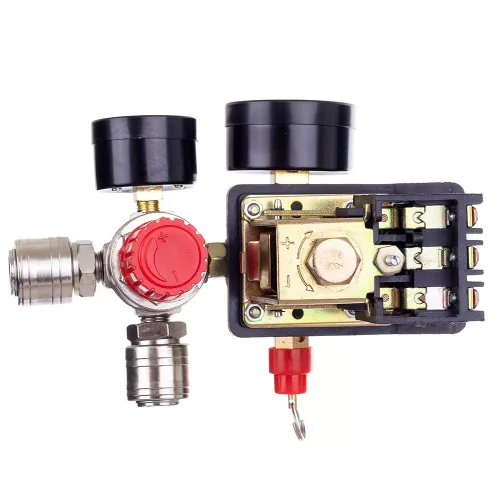 Technic PL400-2 Kompresszor Nyomáskapcsoló, 400V, Nyomásszabályzóval és 2 Mérőórával