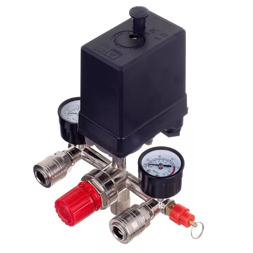 Technic PL-400 Nyomáskapcsoló, 400V, 1/2", Két Manométerrel