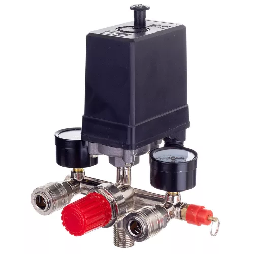 Technic PL-400 Nyomáskapcsoló, 400V, 1/2", Két Manométerrel