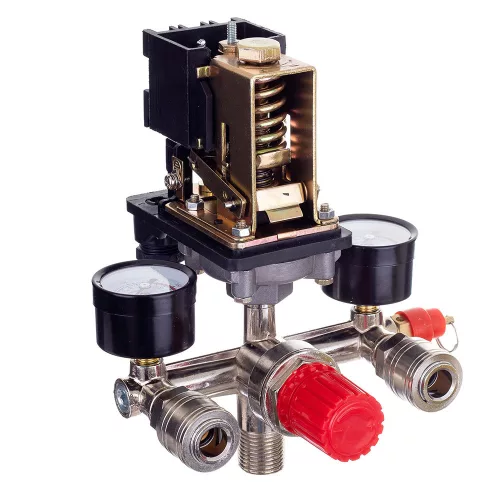 Technic PL-400 Nyomáskapcsoló, 400V, 1/2", Két Manométerrel