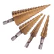 Kúpos Lépcsős Fúrószár Készlet Fémhez, HSS TiN, 3-32 mm