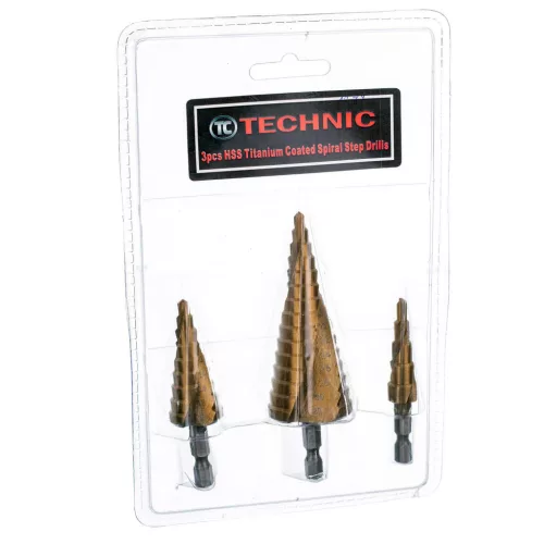 TC Technic Lépcsős Kúpos Fúrószár Készlet, 3 db, 4-32 mm, Titán Bevonattal