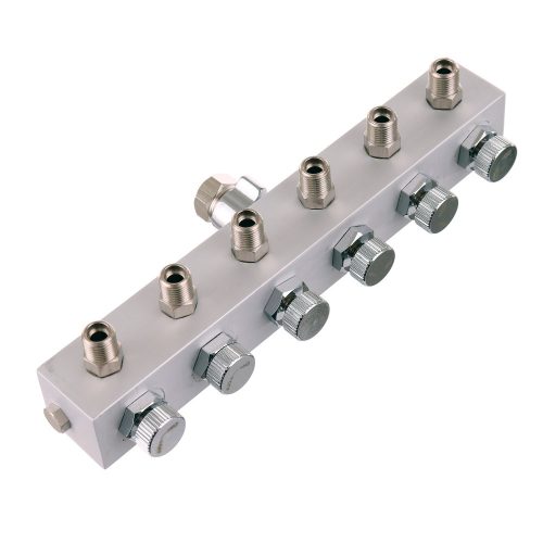 Levegő Elosztó Festékszórókhoz - Technic BD13-6, 6 db 1/8" Kimenettel és 1 db 1/4" Bemenettel