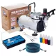 Professzionális Airbrush Szett 125W Kompresszorral és Festékekkel