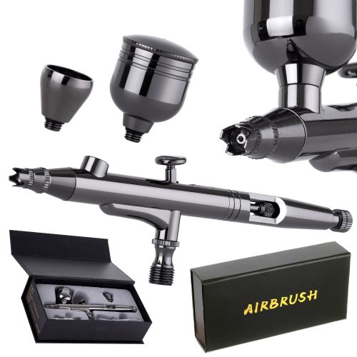 Prémium Modellező Airbrush Festőpisztoly, 0.3 mm-es Fúvóka, Két Tartály (7ml és 3ml), Kettős Működés, Technic X301