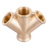 Sárgaréz elosztó pneumatikus rendszerekhez 3+1 csatlakozóval, 1/2" bemeneti és kimeneti menetekkel, Technic W04