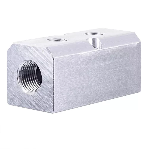 Alumínium Levegő Elosztó Blokk Pneumatikához 2x 1/2" és 2x 1/4"
