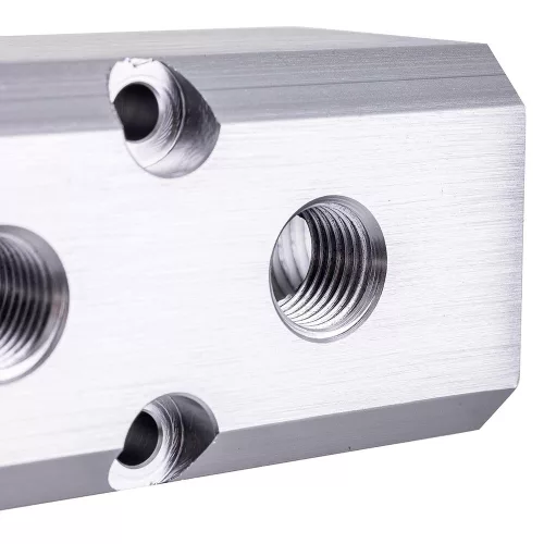 Alumínium Levegő Elosztó Blokk Pneumatikához 2x 1/2" és 2x 1/4"