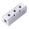Alumínium Pneumatikus Levegő Elosztó 2x 1/2" Bemenettel, 3x 1/4" Kimenettel