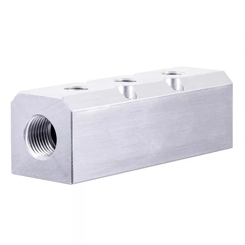 Alumínium Pneumatikus Levegő Elosztó 2x 1/2" Bemenettel, 3x 1/4" Kimenettel