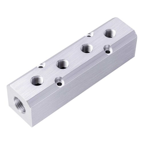 Alumínium Légelosztó Blokk Pneumatikához 2x1/2" Bemenet és 4x1/4" Kimenet - Technic AC0061