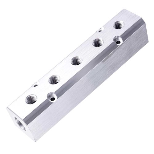 Alumínium Levegő Elosztó Blokk Pneumatikához 2x1/2" Bemenet 5x1/4" Kimenet - Technic AC0071