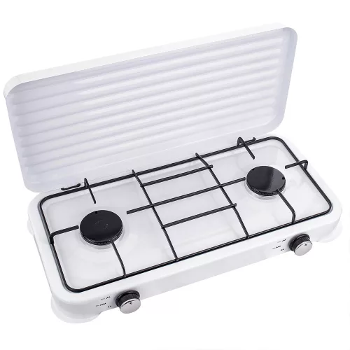 Hordozható Kétégős Gáztűzhely, 4.4 kW, Fehér