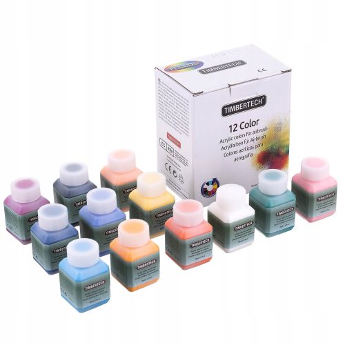 Akril Airbrush Festékek 12 Szín 30ml - Fengda Timbertech Mix-II