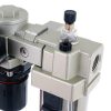 Levegő előkészítő egység 1/2" – Légszűrő, Nyomáscsökkentő, Vízelválasztó, Automata Olajozó, Technic AC4000-04, 20 mikron szűrés, 4000 l/perc átfolyás, 10 bar maximális nyomás