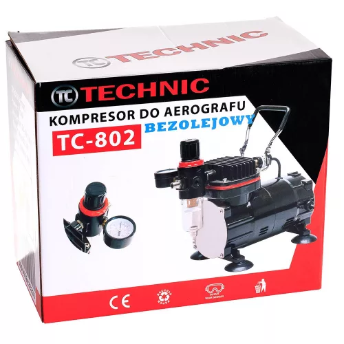 TC Technic AS802 Airbrush Kompresszor, Csendes és Olajmentes