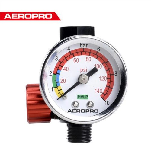 Mini nyomáscsökkentő manométerrel szórópisztolyokhoz - Aeropro A613 Premium 1/4", 0-10 bár, 600 l/perc