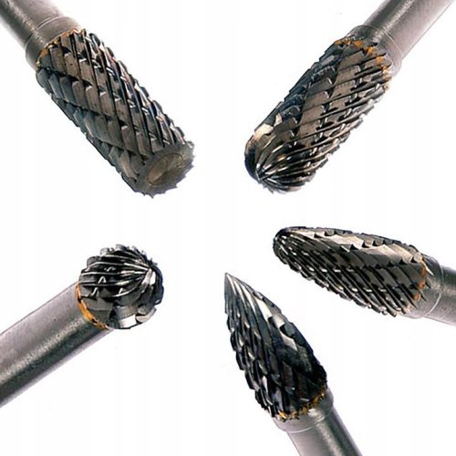 Vídia Marószár Készlet (5 db) - 6 mm-es Befogású Csiszolókhoz | TC Technic SK2711 - Precíziós fémmegmunkáláshoz, 55-65 mm hosszú, 8,5 mm átmérőjű hengerrel