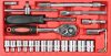 46 darabos 1/4" TORX, Hatlapfejű (HEX), Pozidriv (PZ), Philips (PH) Dugókulcs Készlet Műanyag Tokban - TC Technic JC10001