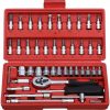 46 darabos 1/4" TORX, Hatlapfejű (HEX), Pozidriv (PZ), Philips (PH) Dugókulcs Készlet Műanyag Tokban - TC Technic JC10001