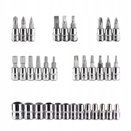 TC Technic 46 részes 1/4" Dugókulcs Készlet (TORX, HEX, PH, PZ)