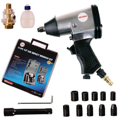 Pneumatikus Csavarkulcs Készlet Kerék Szereléshez Kofferben 1/2" - Technic AT-5004SG, 340 Nm, 7000/perc Üresjárati Fordulatszám, 224 l/perc Légigény