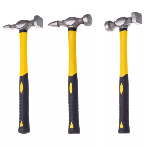 Technic LT-A1226 Lemezkalapács Készlet, 3 Kalapács, 4 Üllő, Szénszál Nyél