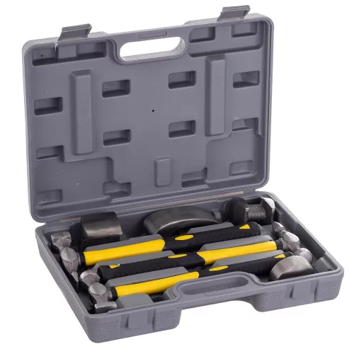 Technic LT-A1226 Lemezkalapács Készlet, 3 Kalapács, 4 Üllő, Szénszál Nyél