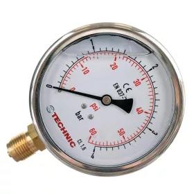   TC Technic Glicerin Töltetű Nyomásmérő 100mm, 0-4 bar, 1/2" Menet