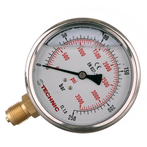 TC Technic Glicerines Nyomásmérő 100 mm 0-250 bar 1/2'' - Pontos és Strapabíró Kivitel