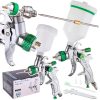 Professzionális HVLP Festékszóró Készlet - 0,8mm, 1,4mm, 1,7mm Fúvókákkal, Két Pisztoly, 600ml és 125ml Tartály - TC Technic SET601