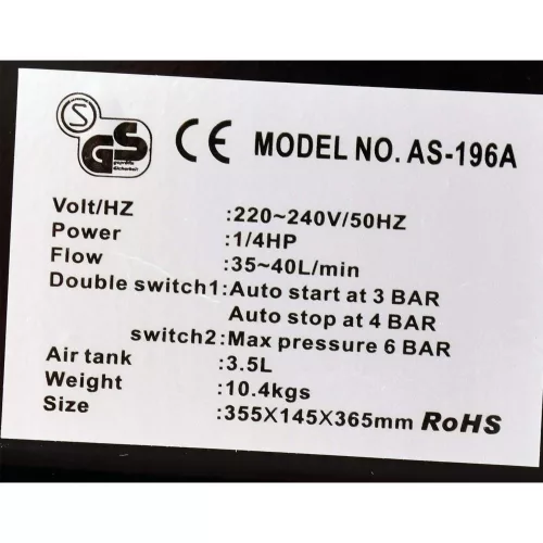 Professzionális Kéthengeres Airbrush Kompresszor 3,5L Tartállyal