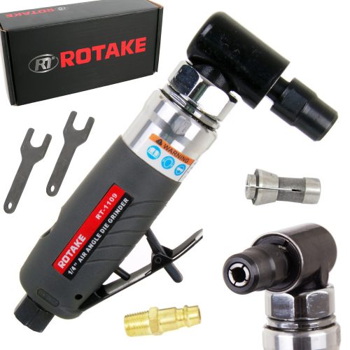 Pneumatikus Sarokcsiszoló Ipari Terheléshez – Rotake RT-1109, 3 mm és 6 mm Befogás, 20 000 / perc, 85 L/perc