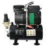 Airbrush kompresszor 2 ventilátorral, 3 literes tartállyal, folyamatos működéshez, fúvókaméret kompatibilitás: 0,2-1,0 mm - AS-326