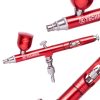 Modellező Mini Airbrush Festékszóró 0,3 mm-es Fúvókával - B-130 Kettős Műveletes Vörös Mini