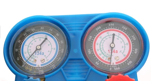 R134A Klíma Nyomásmérő Töltő Készlet, 140cm Tömlő, Kofferben