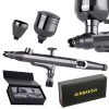Modellező Mini Airbrush Festékszóró 0,3 mm-es Fúvókával - Technic B-130 Kettős Hatású Fekete Mini
