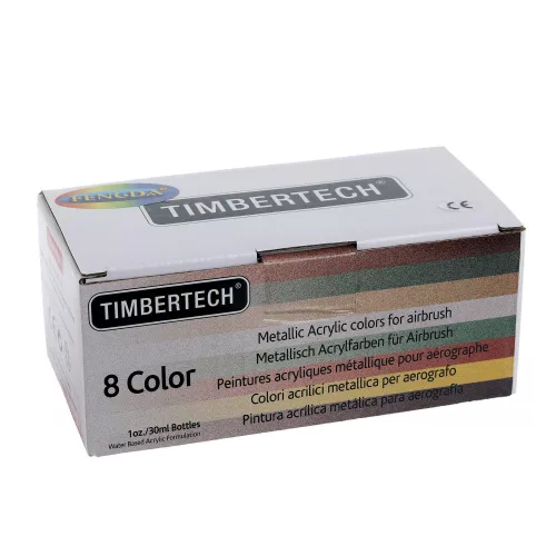 Fengda Timbertech Airbrush Fémes Akrilfesték Készlet, 8x30ml