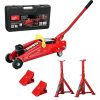 Big Red 820050 KIT - 2 Tonnás Emelő és Támasztó Bak Készlet Műanyag Kofferben Autószereléshez