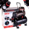 Professzionális modellező kompresszor 3 literes tartállyal - Technic TC-80T (149W, 230V, 47dB, olajmentes)