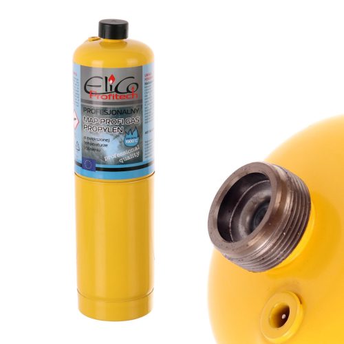 Professzionális MAPP Gázpalack 2300 °C - MAP Profi Gáz, Propilén ElicoProfitech, 1" 400g