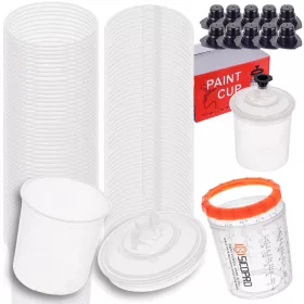   Eldobható Festékkeverő Pohár Szett Szűrőrendszerrel (50 db, 650 ml)