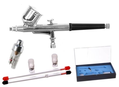 Aerograf HS-30KF Többfunkciós Festékszóró Készlet - 0,2 mm, 0,3 mm, 0,5 mm Csere Dűznikészlettel