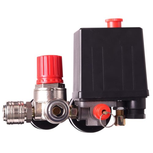 TC Technic PL-230-2 Kompresszor Nyomáskapcsoló Nyomásszabályzóval, 1/4", 2 Manométerrel