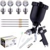 TC Technic Black H-827PK Szórópisztoly Készlet 4 db HVLP Fúvókával (1.4 mm, 1.7 mm, 2.0 mm, 2.5 mm)