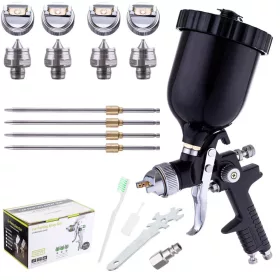   TC Technic Black HVLP Szórópisztoly Készlet – 4 Fúvókával